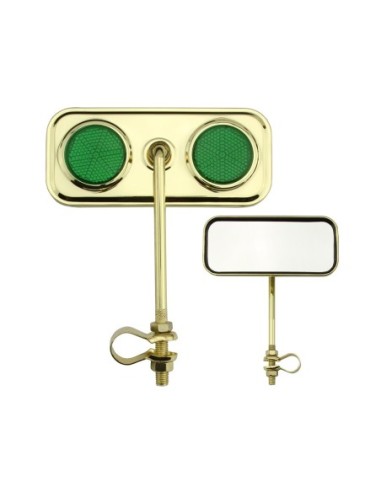 Rectangle Mirror Gold Green Reflectors.